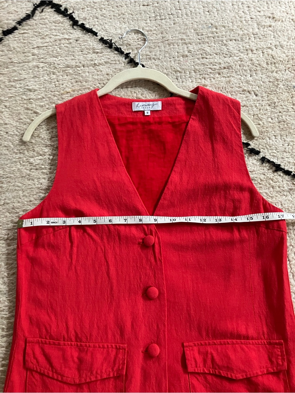 Red Button-Front Vest Top - Picture 8 of 11